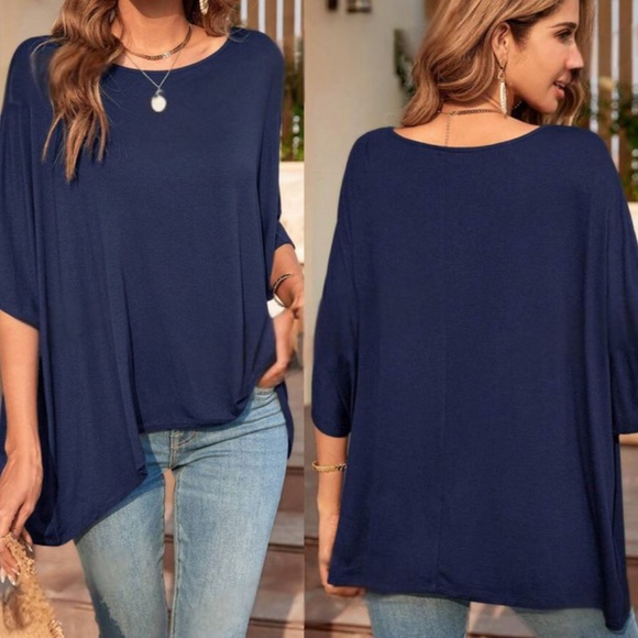 Boho hot pink batwing sleeve loose fit comfy top - Picture 6 of 12